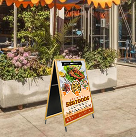 12x36 Wooden A-Frame Sign Holder with 1 1/4
