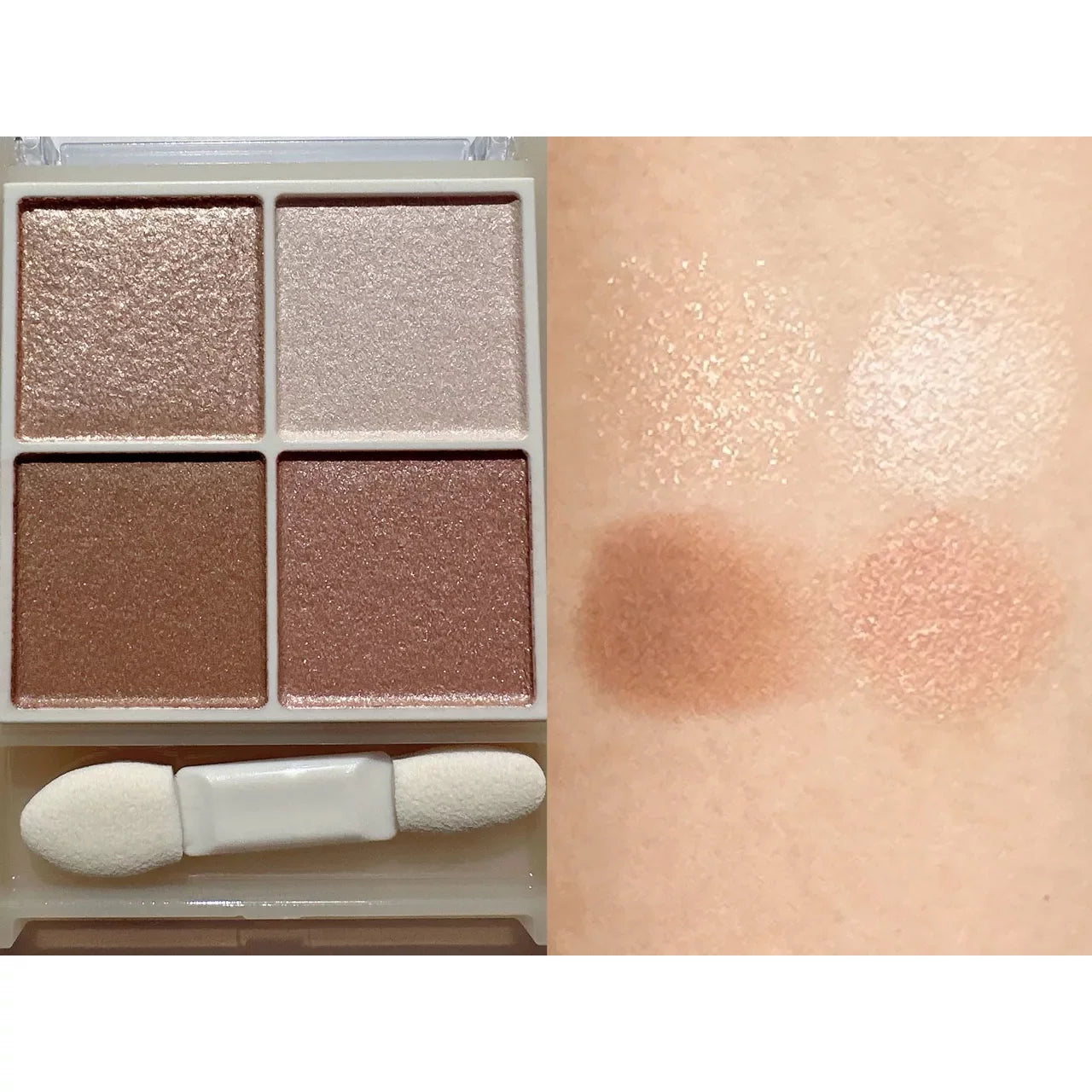 Cezanne Beige Tone Eyeshadow Palette - 4 Color Matte & Shimmer Eyeshadow Set 4.3g for Natural Daytime & Glam Night Out Makeup Looks