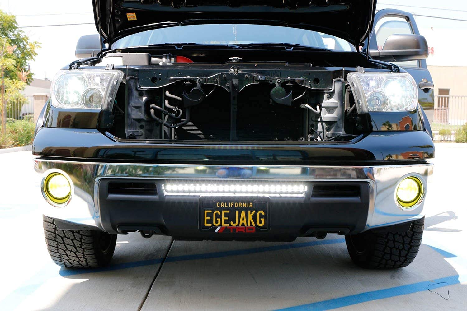 iJDMTOY 25-Inch LED Light Bar for 2007-2013 Toyota Tundra - 72W High Power Off-Road Lighting with Hidden Mount Brackets & Wiring Kit - Perfect for Off-Roading, Night Driving, and Truck Customization