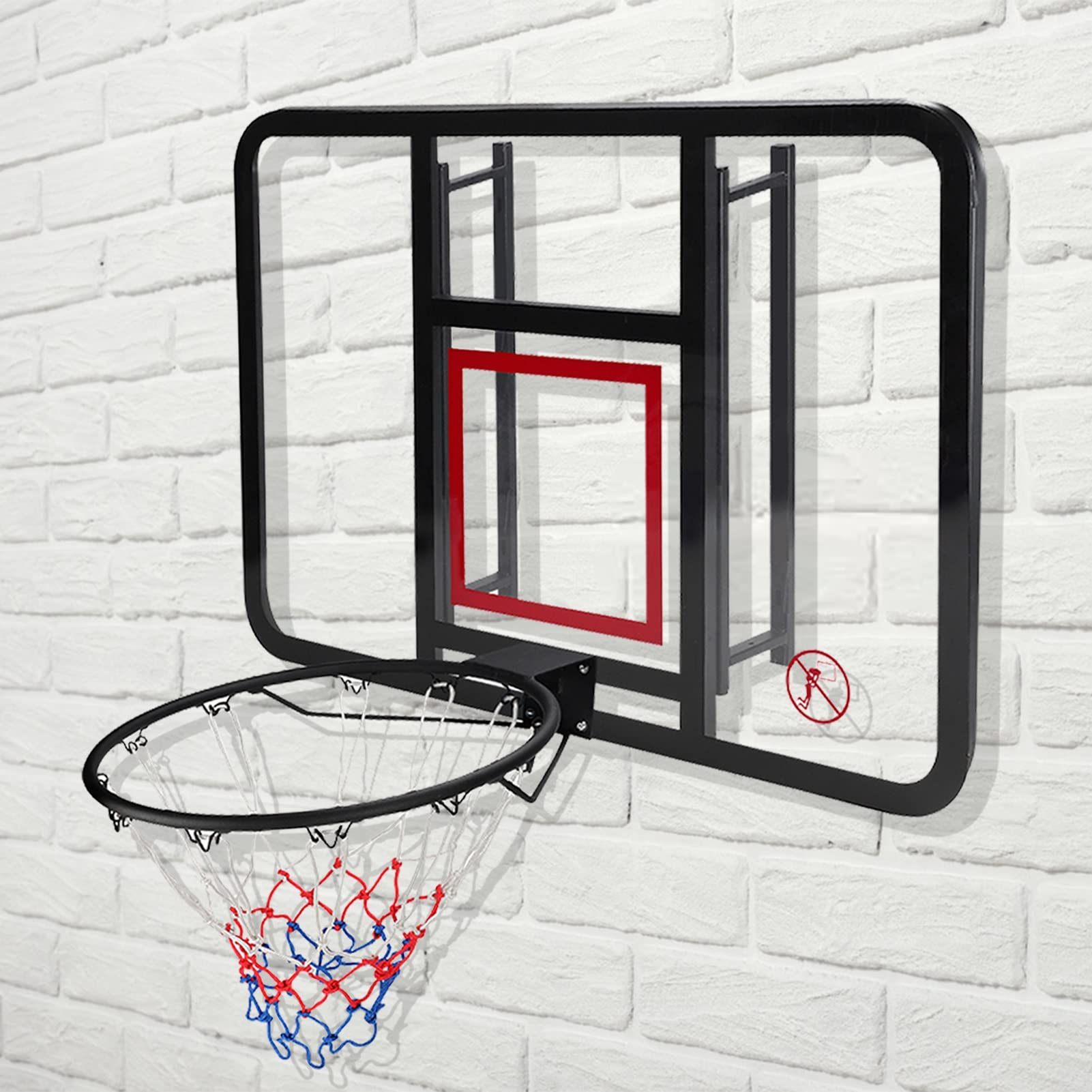 CCSH Pro Transparent Basketball Hoop - Outdoor & Indoor Basketball Goal with Mounting Hardware, Durable Backboard for Driveway, Backyard, Garage Play | Perfect for Family Games & Basketball Practice