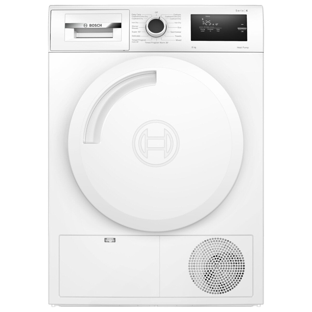 Bosch Series 4 8kg Heat Pump Tumble Dryer WTH83001AU - Energy Efficient, Quiet & Gentle on Clothes - Perfect for Small Families & Apartments - Laundry Room & Home Use