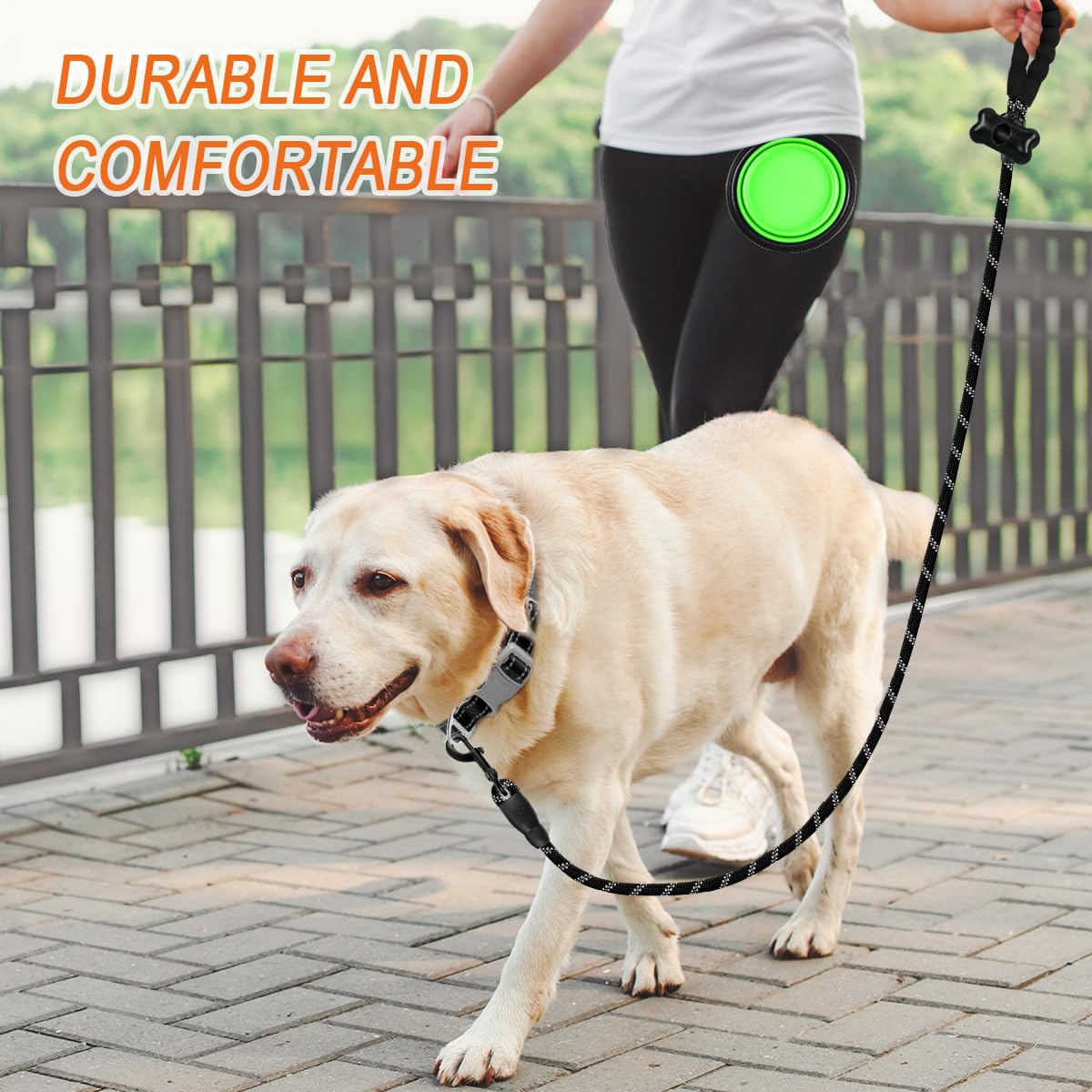 **BARKBAY Heavy Duty Dog Leash for Large Dogs - 5FT Reflective Padded Handle Leash for Walking, Training & Running - Durable & Comfortable for Medium to Large Breeds (Black, 1/2'') - Perfect for Night Walks & Outdoor Adventures**