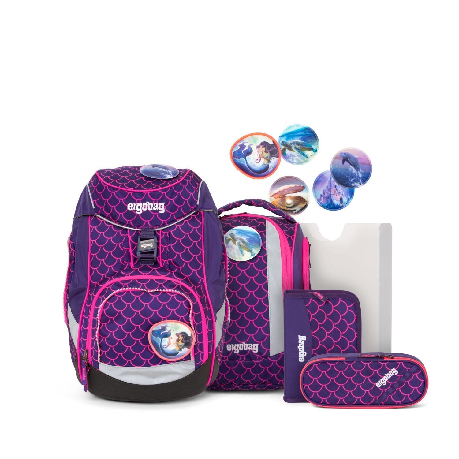 Ergobag School Backpack 6-Piece Set - Lightweight, Durable & Spacious for Kids & Teens | Perfect for School, Travel & Outdoor Adventures | PearlDiveBear