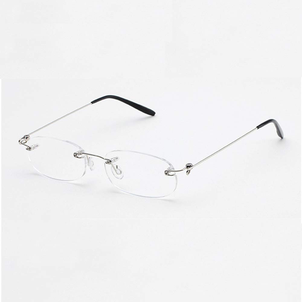Lightweight Frameless Reading Glasses for Men - Black +2.50 Strength Rimless Readers for Office, Computer & Book Reading
