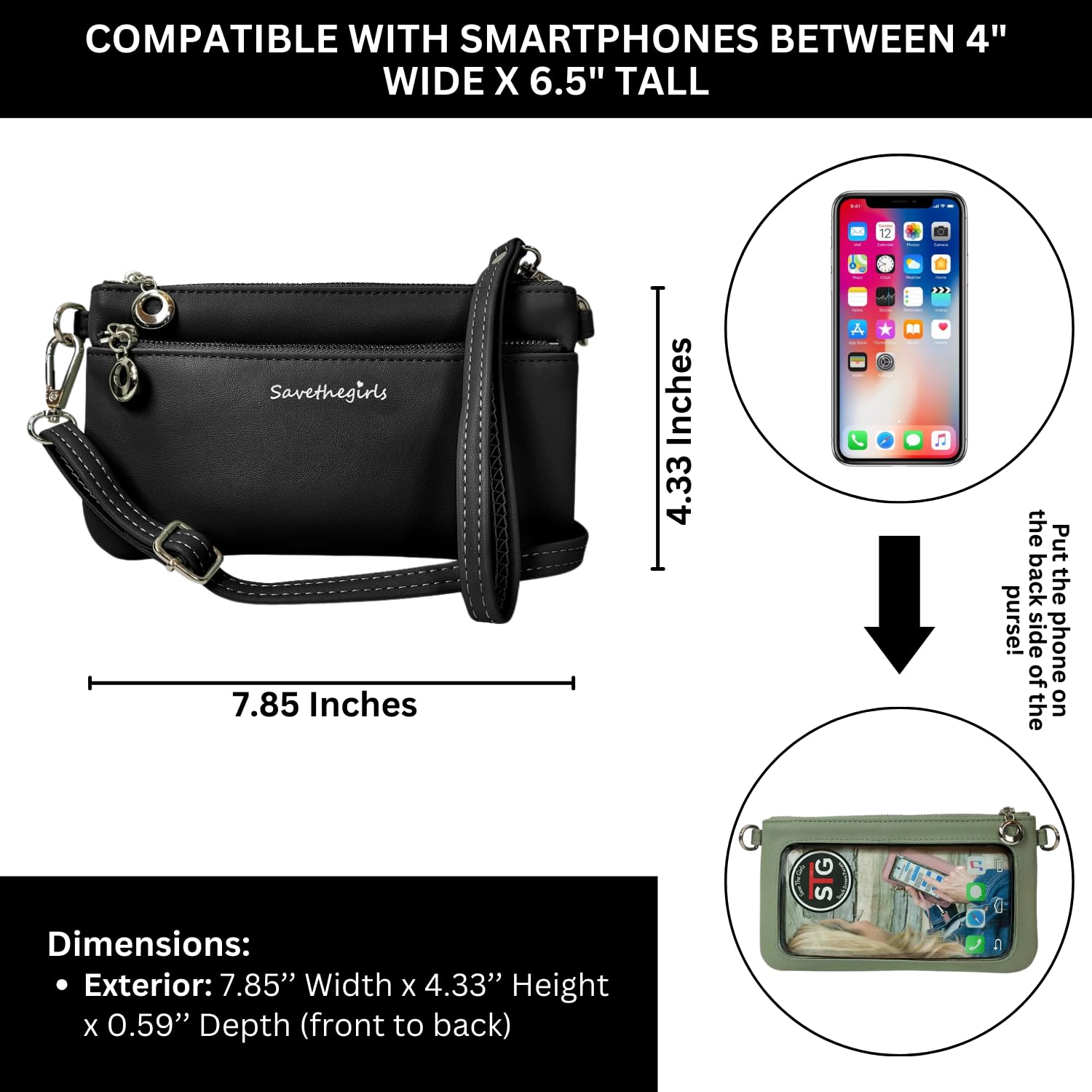 Bella Women’s Touch Screen Crossbody Bag - Stylish Cell Phone Purse & Clutch for Everyday Use, Shopping, and Night Out