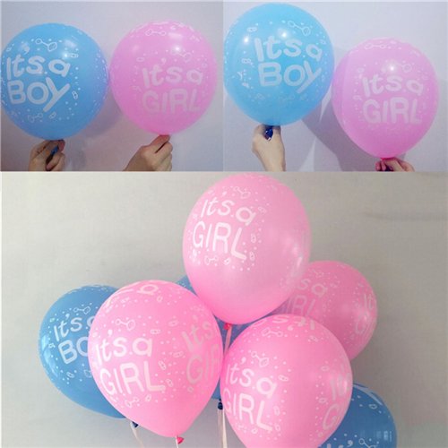 10Pcs Blue & Pink Latex Balloons for Baby Shower, Wedding & Birthday Party Decorations - It's a Boy & Girl Gender Reveal Balloons (Pink) - Perfect for Nursery Decor, Gender Reveal Parties & Celebrations