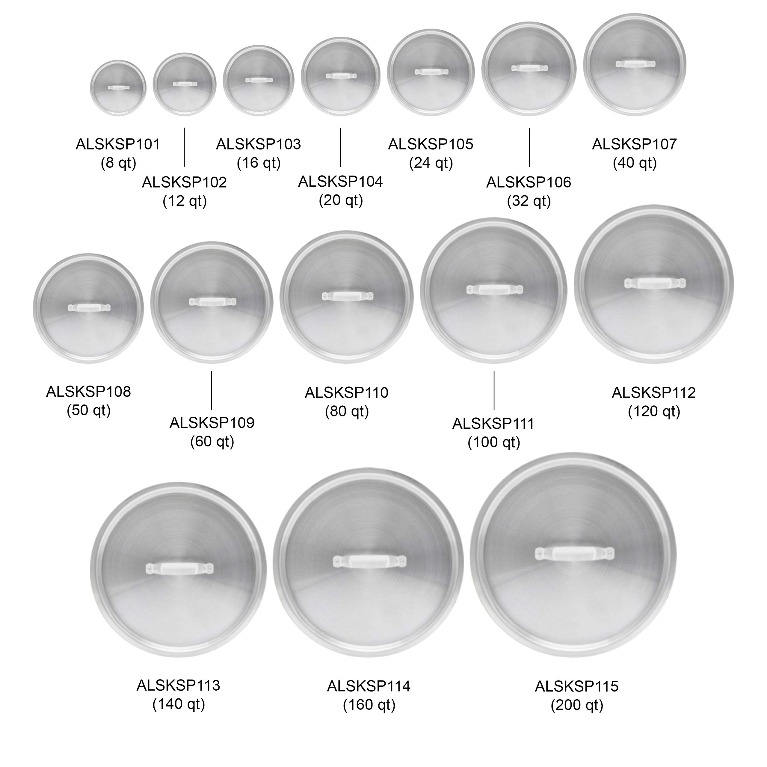 Thunder Group 200 Quart Stainless Steel Stock Pot Lid - Silver, Heavy Duty Commercial Kitchen Lid for Soup, Stew, and Cooking - Perfect for Restaurants, Catering, and Home Chefs