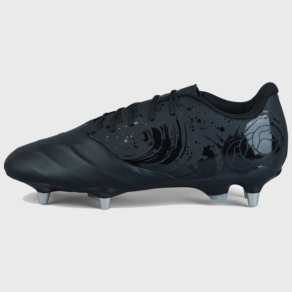 Canterbury Phoenix Genesis Team SG Rugby Boots for Men - Black/Silver - Durable Cleats for Rugby Matches & Training
