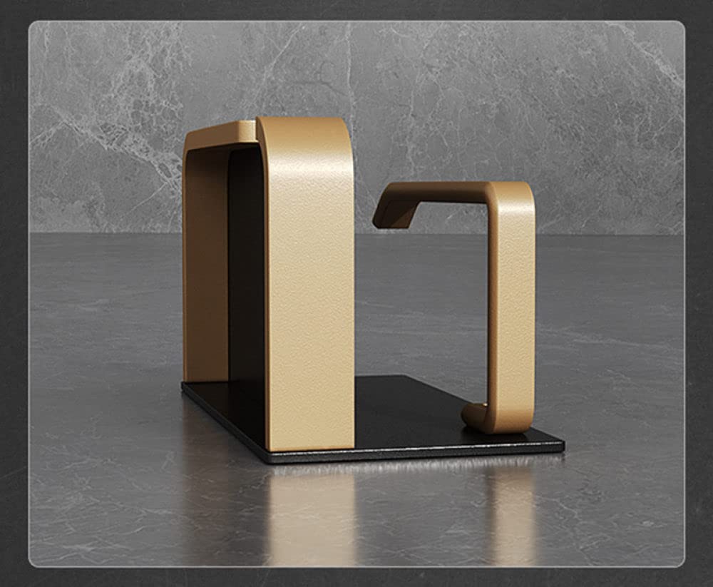Premium Aluminum Bathroom Paper Holder & Phone Shelf - Black & Gold Toilet Paper Roll & Tissue Box Organizer - Space-Saving Towel Rack for Modern Bathrooms - Perfect for Small Bathrooms & Powder Rooms (Style B1)