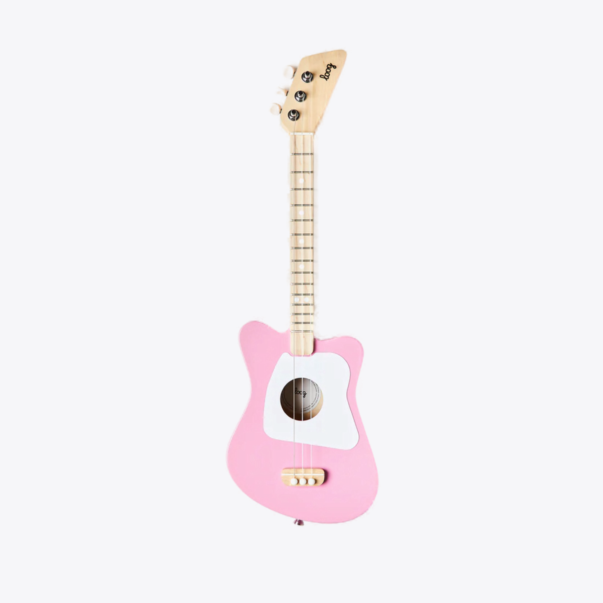 Loog Mini Acoustic Guitar for Kids - 3-String Beginner Guitar in Pink | Perfect for Early Music Education, Birthday Gifts & Home Practice