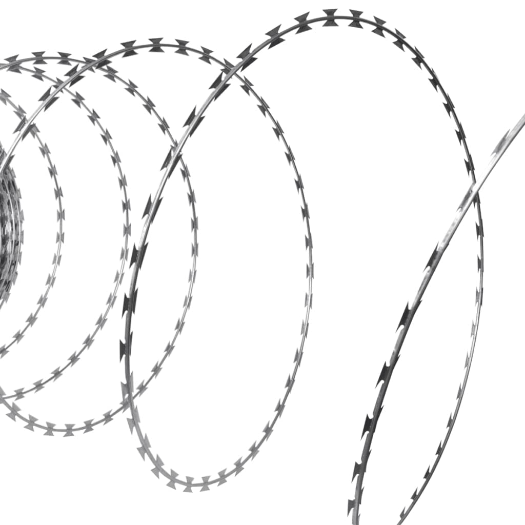 CHARMMA BTO-22 Concertina NATO Razor Wire - Galvanized Steel Coil 492 Feet (150m) - Heavy Duty Security Fencing for Military, Border, and Property Protection
