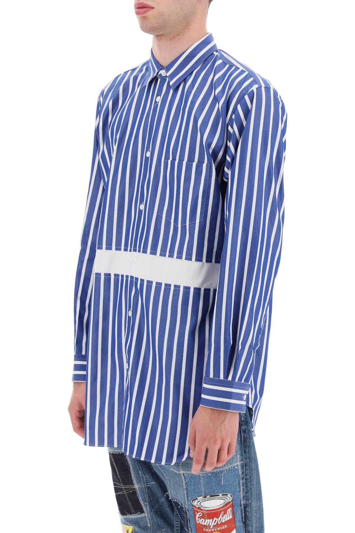 Comme des Garcons Striped Cotton Shirt for Men - Casual & Stylish Fashion Wear for Everyday Outfits and Office Looks