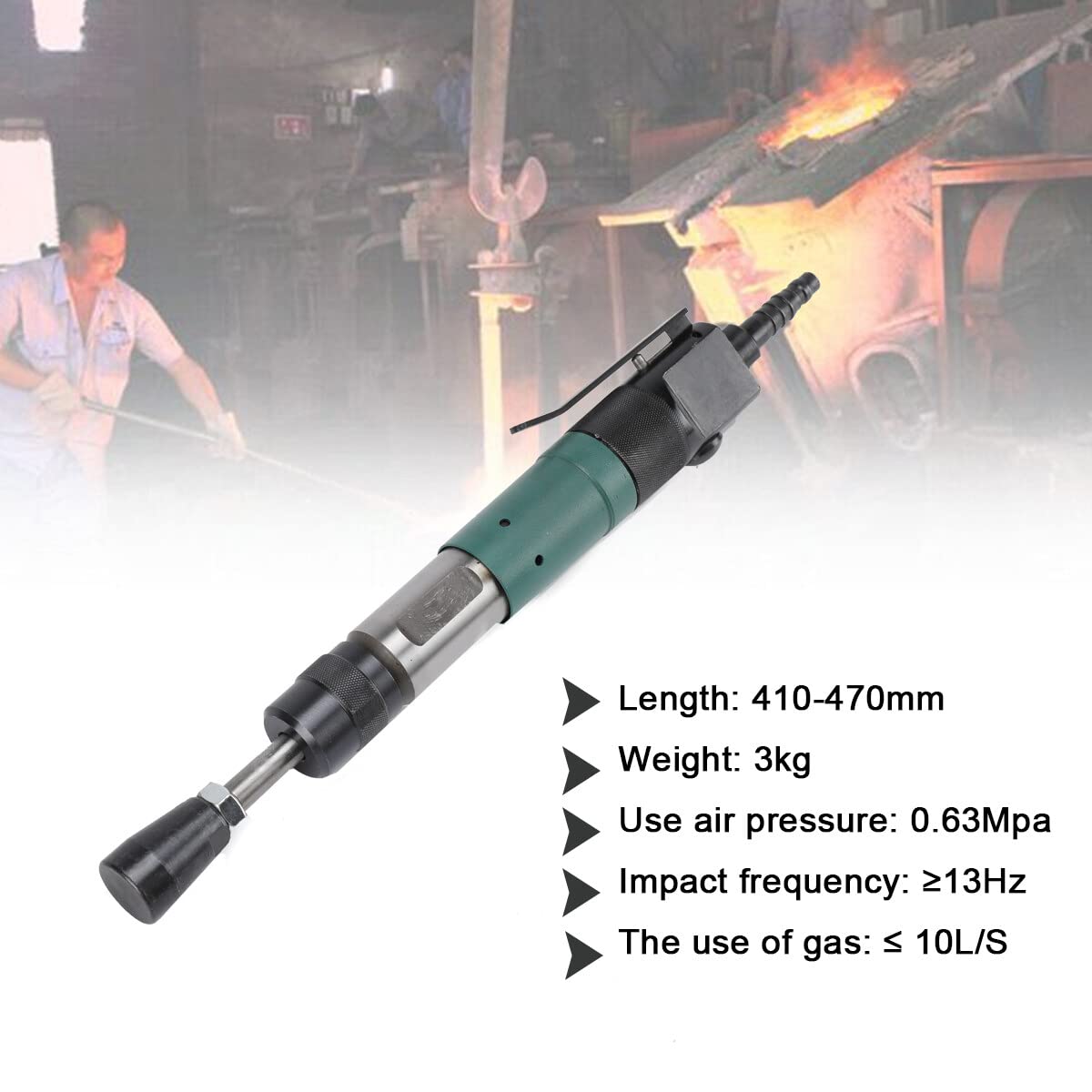 Pneumatic Tamping Machine D3 - Earth & Sand Rammer Tamper, Air Hammer Sander (410-470mm, 0.63MPA) for Construction, Landscaping & Road Repair