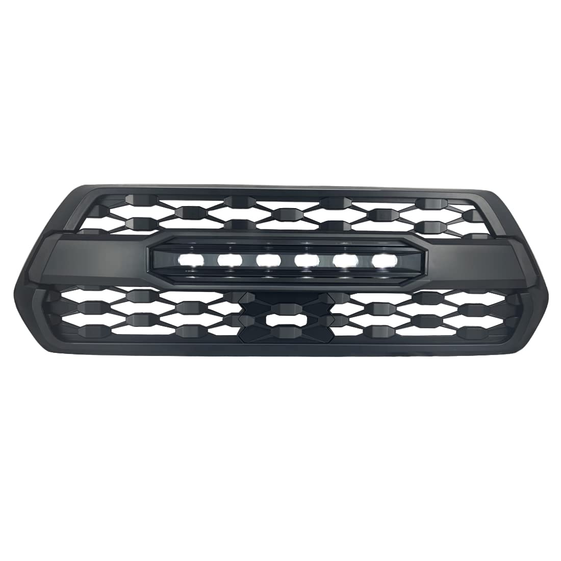 TRD Pro Style Grille for Toyota Tacoma 2016-2021 | Matte Black Front Grill with LED Off-Road Lights | Compatible with Non-Radar Models | Upgrade for Off-Roading & Truck Customization
