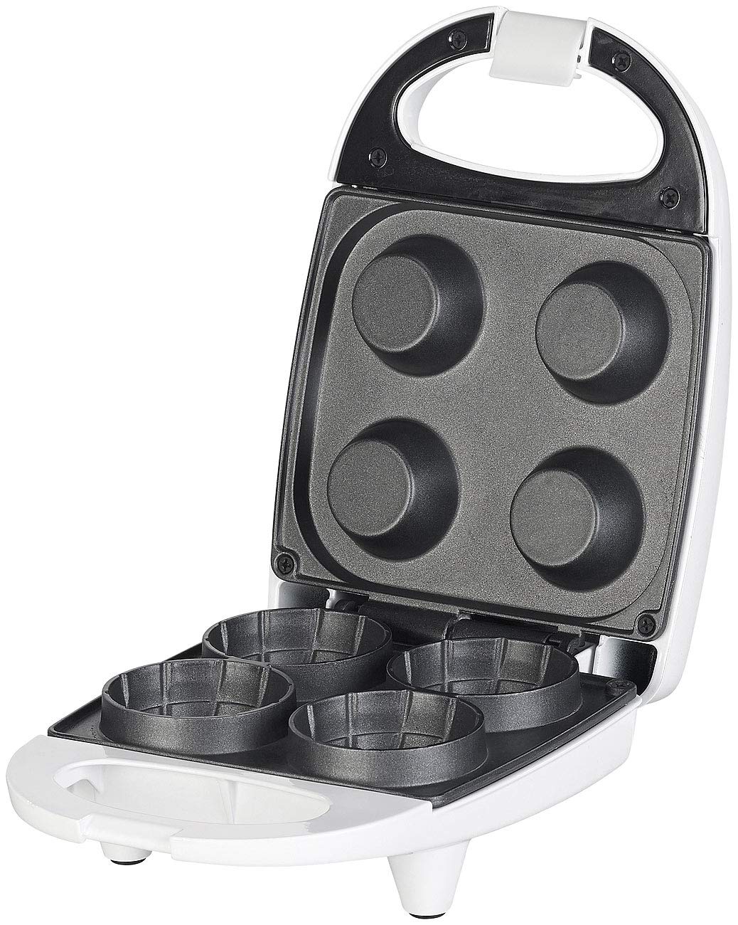 Rosenstein & Söhne 4-Cup Non-Stick Ice Cream Cone Waffle Maker - 520W Electric Waffle Cone Maker for Homemade Desserts, Party Treats & Ice Cream Shops