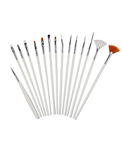 Professional Nail Art Brushes Set - 15PCS Acrylic Nail Painting Tools for Nail Design, Drawing & Polish | Perfect for Salon, Home Manicure & DIY Nail Art | Includes Fine Tip Brush & Detail Pen
