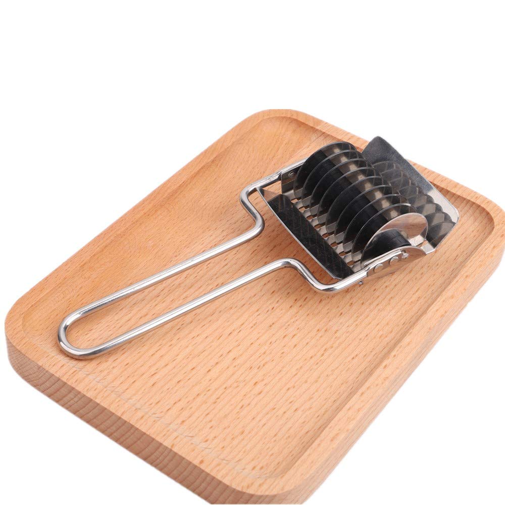 Premium Stainless Steel Noodle Cutter - Kitchen Pasta Maker for Homemade Spaghetti, Lasagna & Dough | Small Size Pasta Roller with Lattice Design | Perfect for Italian Cooking, Baking & DIY Pasta Making at Home