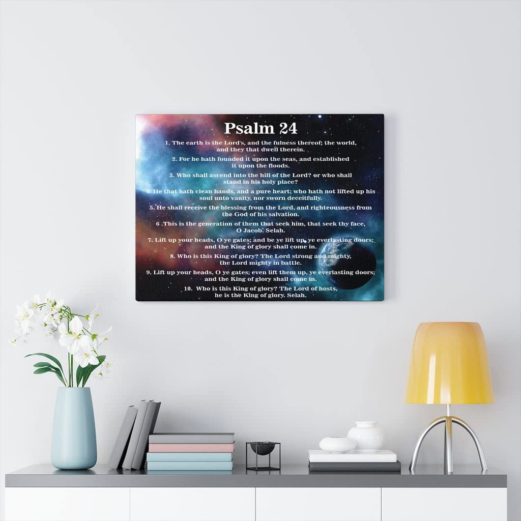 Bible Verse Canvas Wall Art - Psalm 24 Christ is King Christian Home Decor for Living Room, Bedroom & Church | Inspirational Scripture Gift for Weddings, Baptisms & Religious Occasions