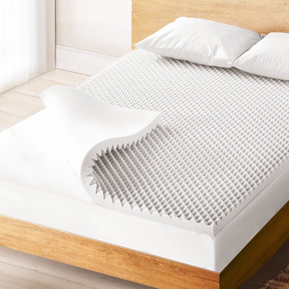 Premium Egg Crate Foam Mattress Topper - Cooling Bed Protector & Mattress Underlay for Pressure Relief | Ideal for Back Pain, Hot Sleepers & Guest Beds (Queen Size)