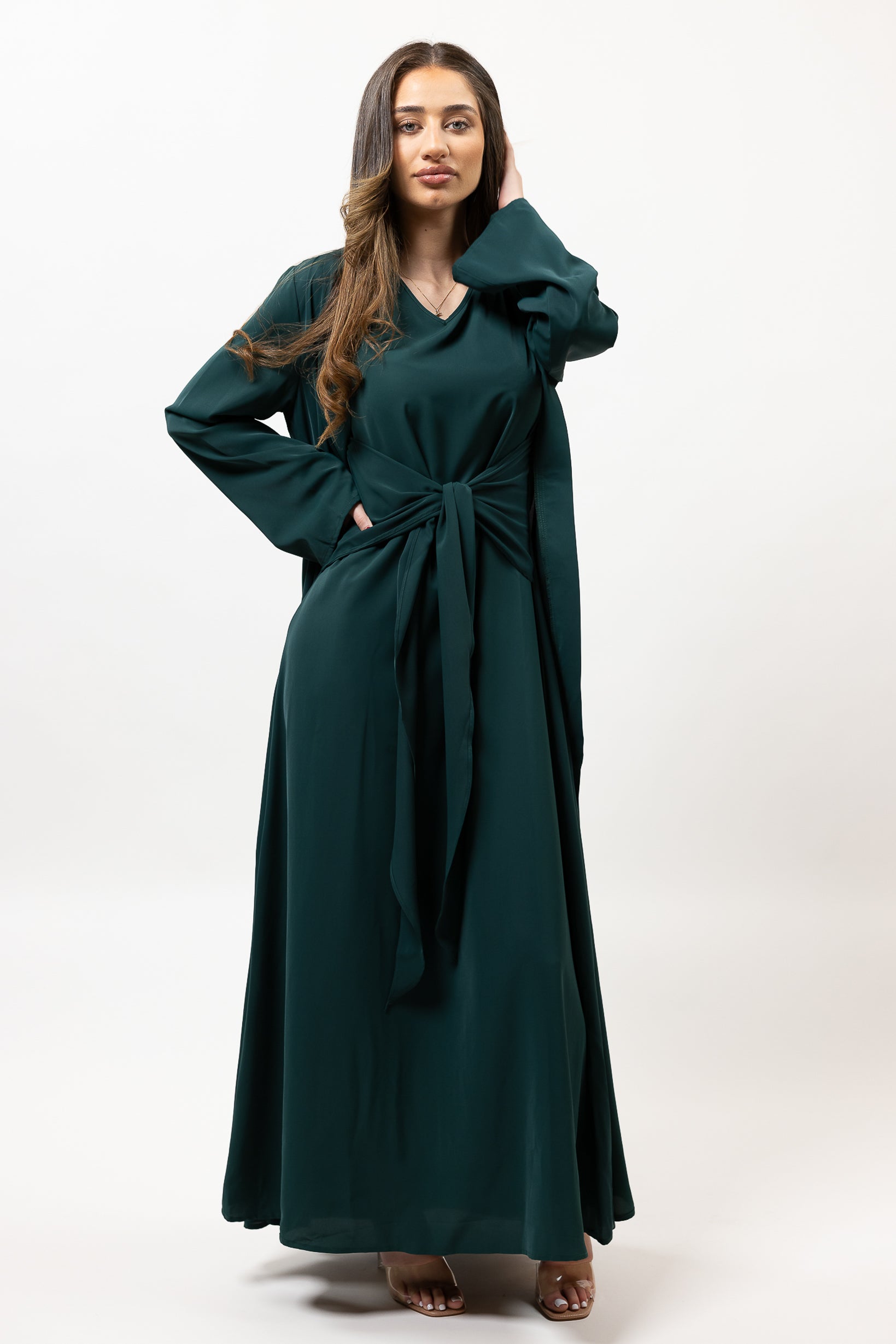 Elegant Tia Tie Maxi Dress Set with Cardigan - Women's Boho Chic Outfit for Casual Wear, Date Night & Special Occasions