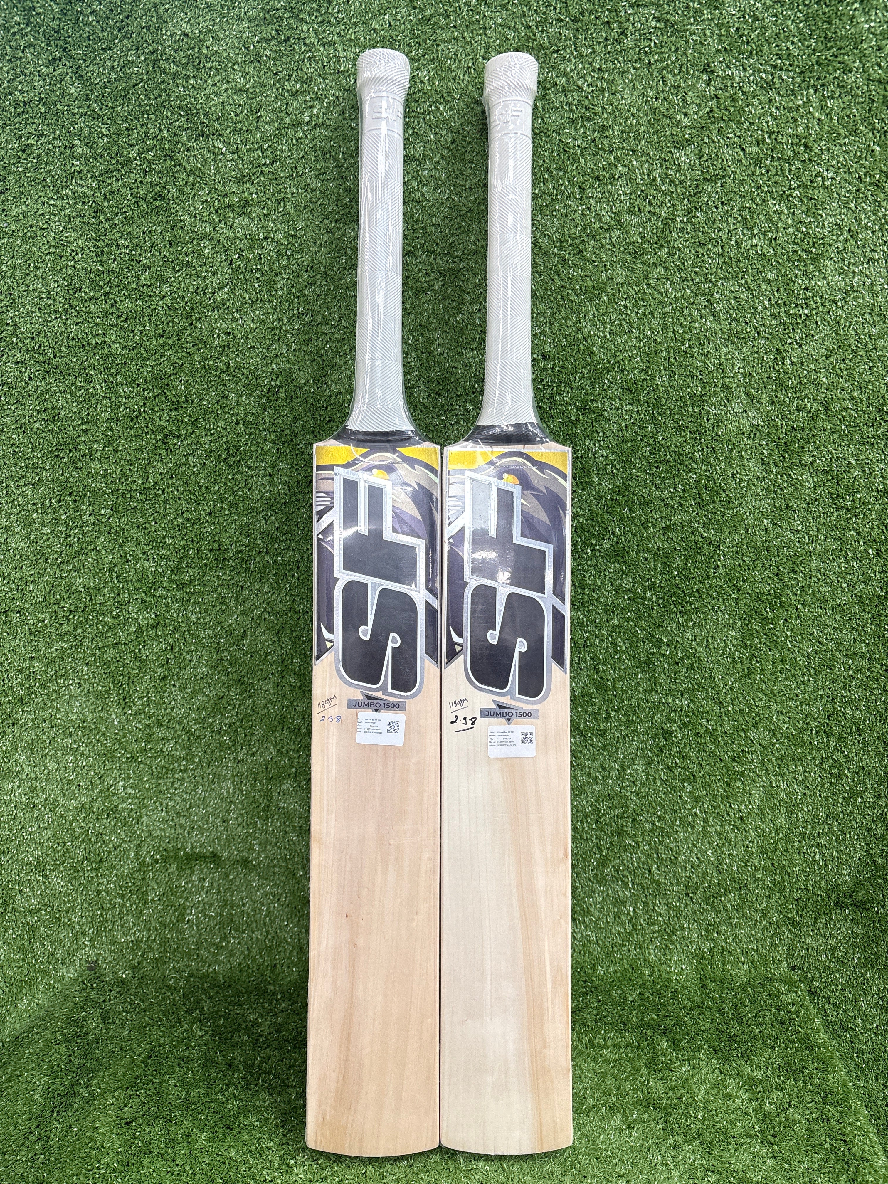 SF Jumbo 1500 Kashmir Willow Cricket Bat - Premium Quality for Professional & Recreational Cricket Players - Perfect for Matches, Practice & Training Sessions