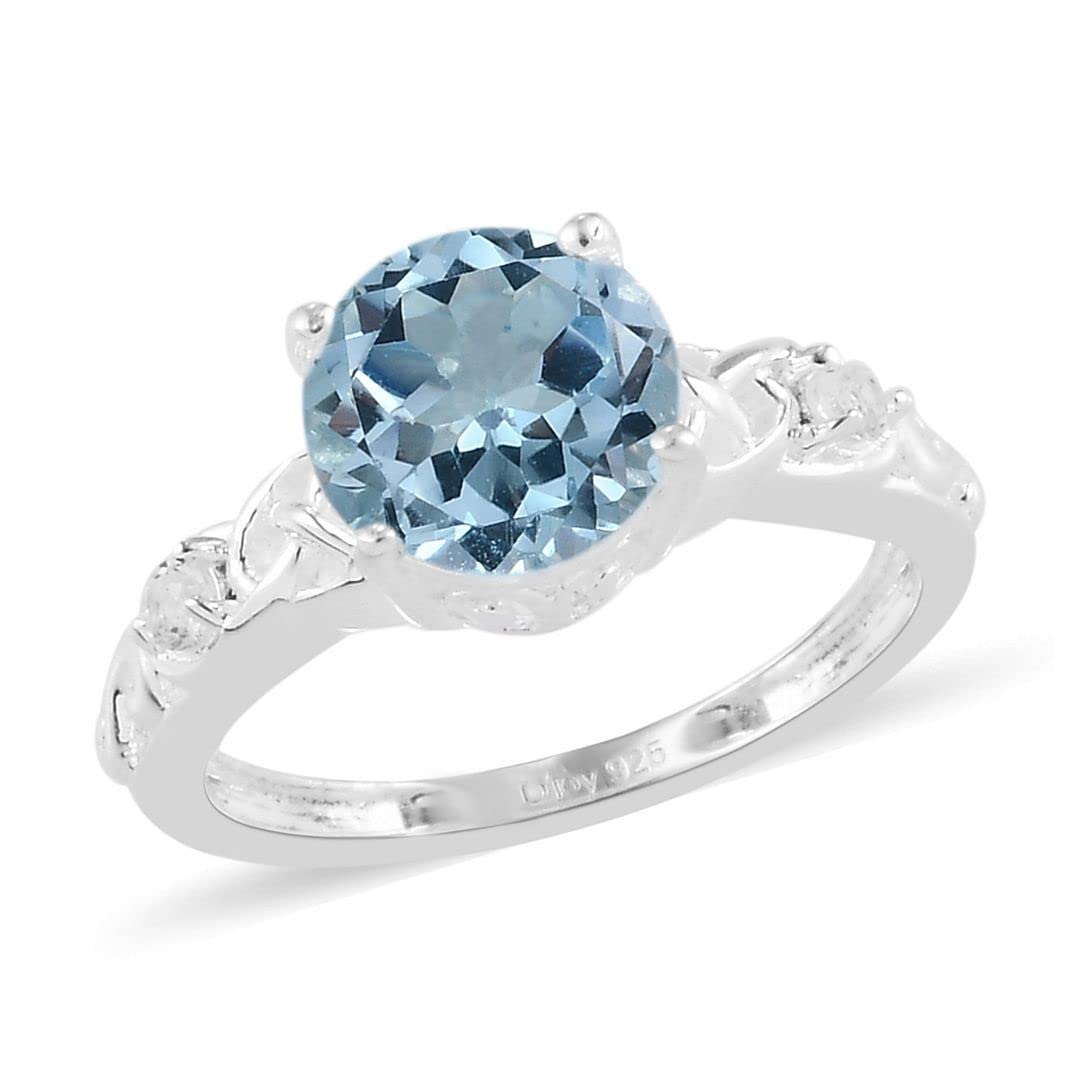 925 Sterling Silver Blue Topaz Ring for Women - Promise Ring, Birthstone Jewelry, Beautiful Wedding & Birthday Gift for Her | Perfect for Anniversaries, Engagements & Special Occasions