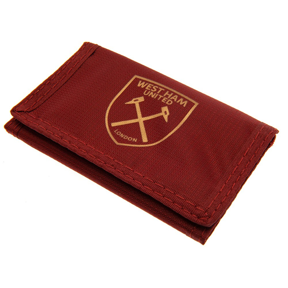 West Ham United Nylon Wallet for Men - Slim RFID Blocking Bifold Credit Card Holder - Perfect for Football Fans, Travel & Everyday Use