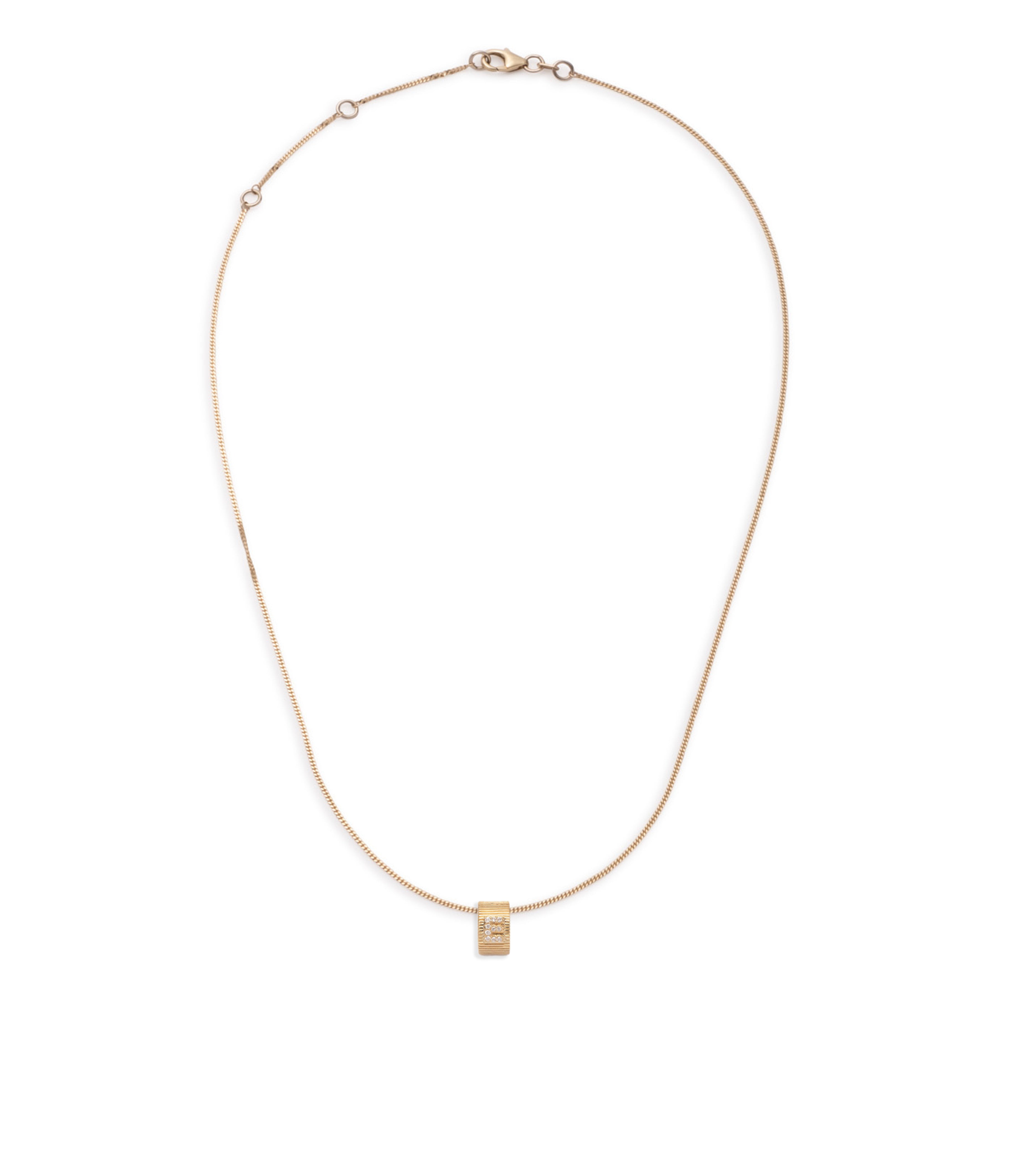 Pave Diamond Initial Heartbeat Necklace - 14K Gold Plated Fine Diamond Cut Curb Chain for Women | Perfect Gift for Anniversary, Valentine's Day & Special Occasions