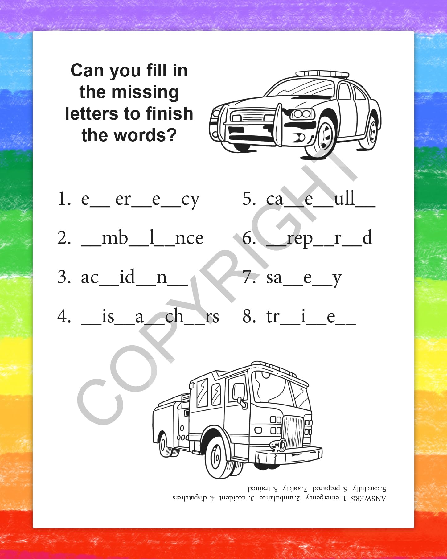 ZOCO - 250 Bulk Pack Emergency & 911 Educational Coloring Books for Kids - Police Handouts, Community Relations with Games, Puzzles & Activities (No Crayons Included) - Perfect for School Safety Programs, Community Events & First Responder Outreach