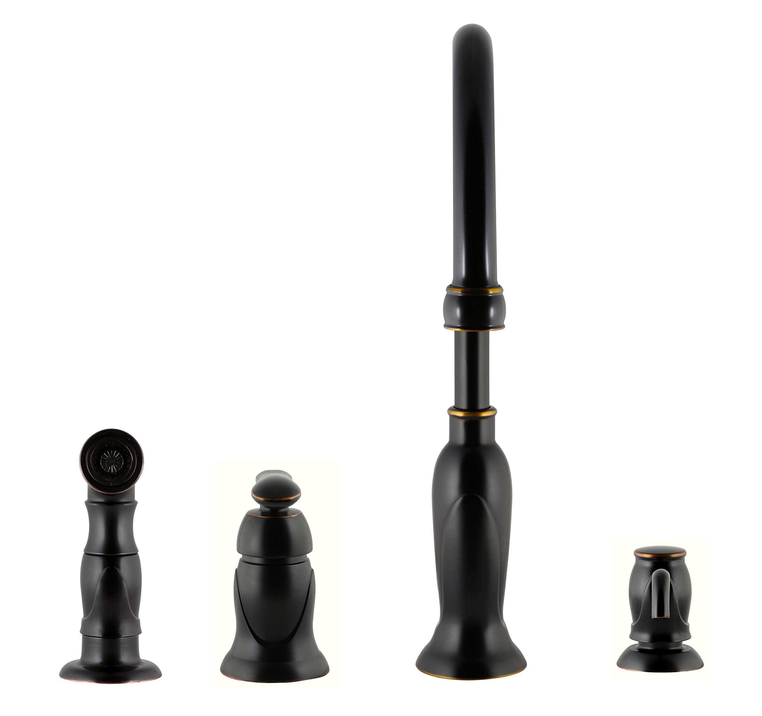 Design House 525790 Oil Rubbed Bronze Kitchen Faucet with Pull-Down Sprayer & Built-In Soap Dispenser - 9.75