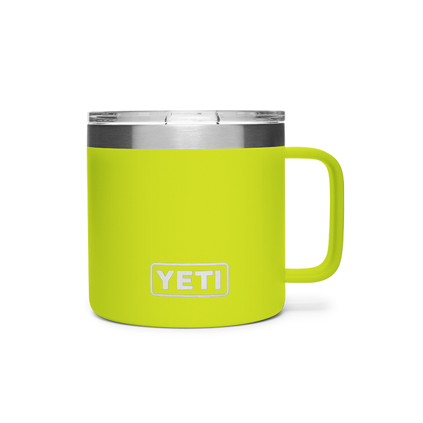 Yeti Rambler 14 Oz Insulated Stainless Steel Mug - Chartreuse Green for Camping, Hiking & Outdoor Adventures