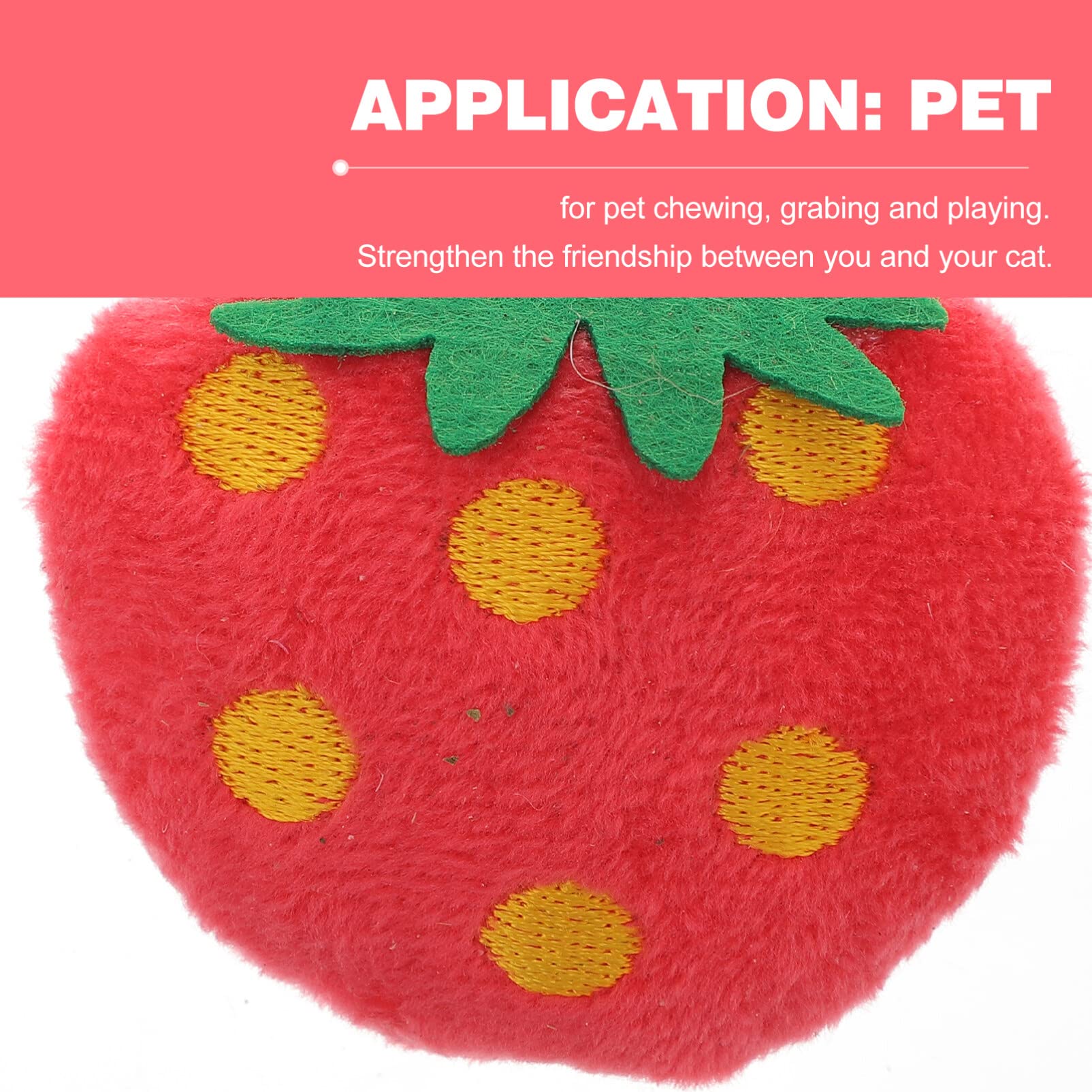 10pcs Cat Toys for Indoor Cats - Plush Chew Sticks & Squeaky Strawberry Toys for Kittens & Small Dogs - Perfect for Playtime, Teething & Stress Relief