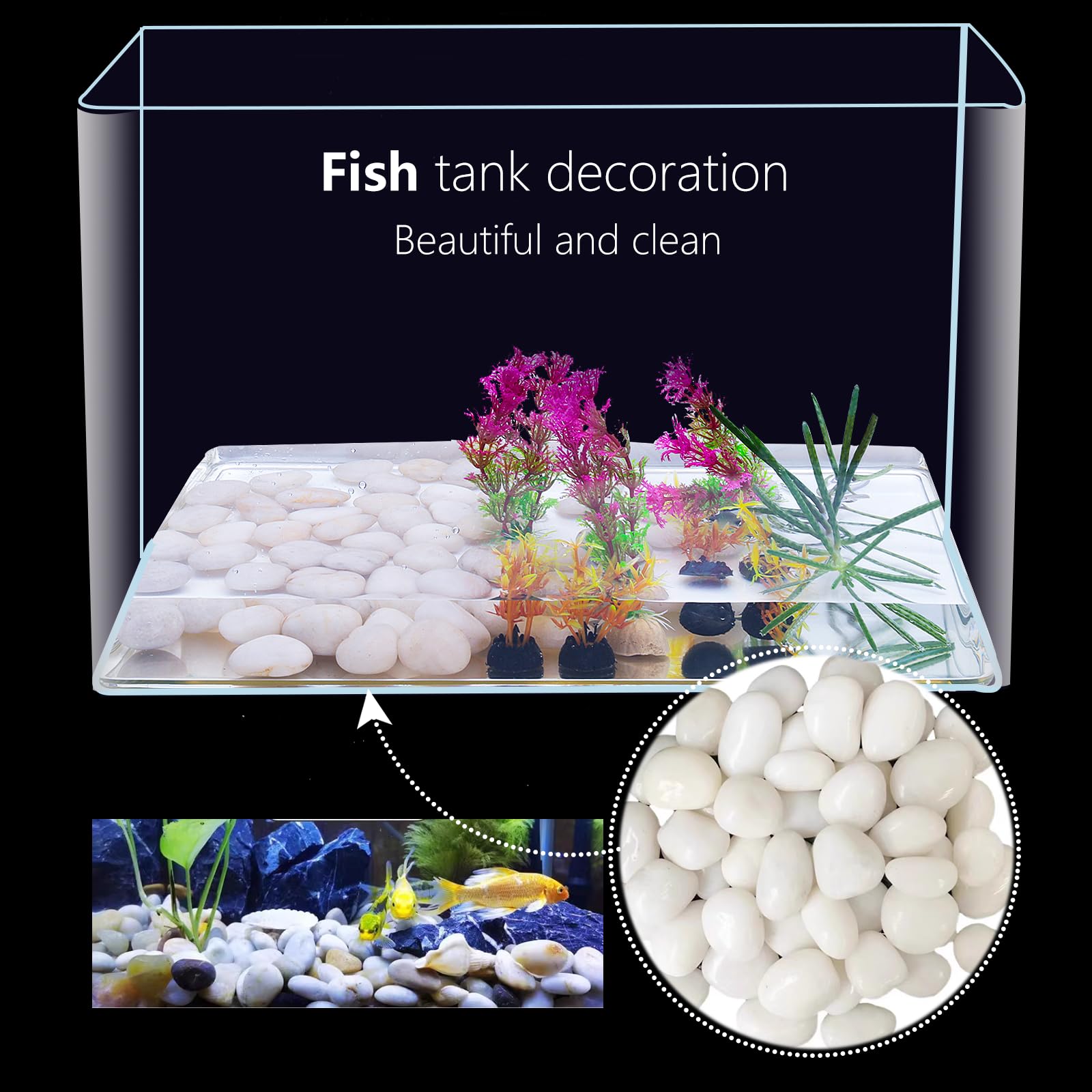 Premium White River Rocks 2-3 Inch - Natural Polished Decorative Pebbles for Landscaping, Indoor/Outdoor Plants, Vases, Aquariums & Terrariums | High-Grade Cream Stones for Gardening, Zen Decor & Water Features (1 LB)