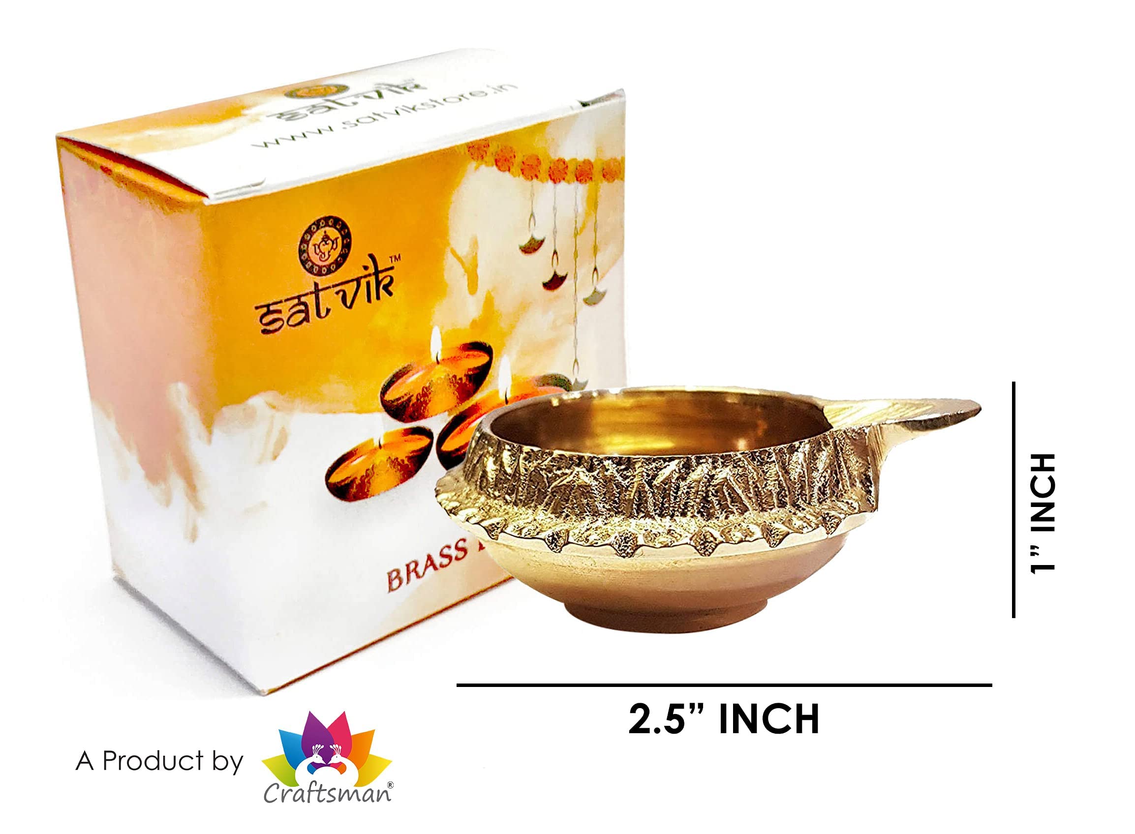 SATVIK 50-Piece Kuber Diya Set for Diwali Decoration - Handmade Brass Oil Lamps with Golden Engraving - Traditional Indian Deepawali Pooja Diya Vilakku - Perfect for Home Worship, Festival Gifts & Spiritual Ceremonies