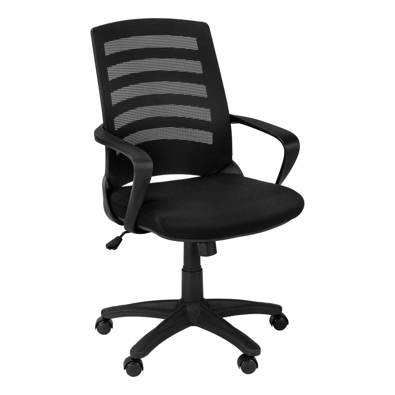 Monarch Specialties Ergonomic Office Chair - Black Mesh Back, Adjustable Height, Swivel & Rolling for Home & Office Workspace