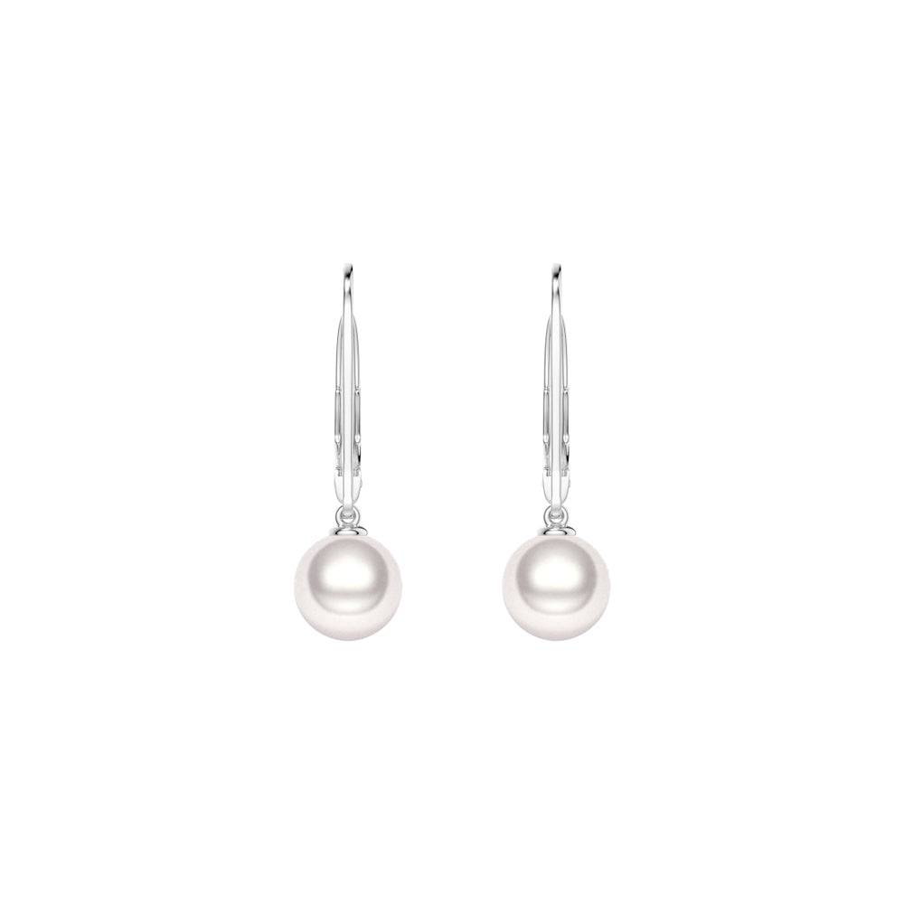 8mm Freshwater Cultured Pearl Leverback Earrings for Women - Elegant Dangle Earrings for Wedding, Party & Special Occasions