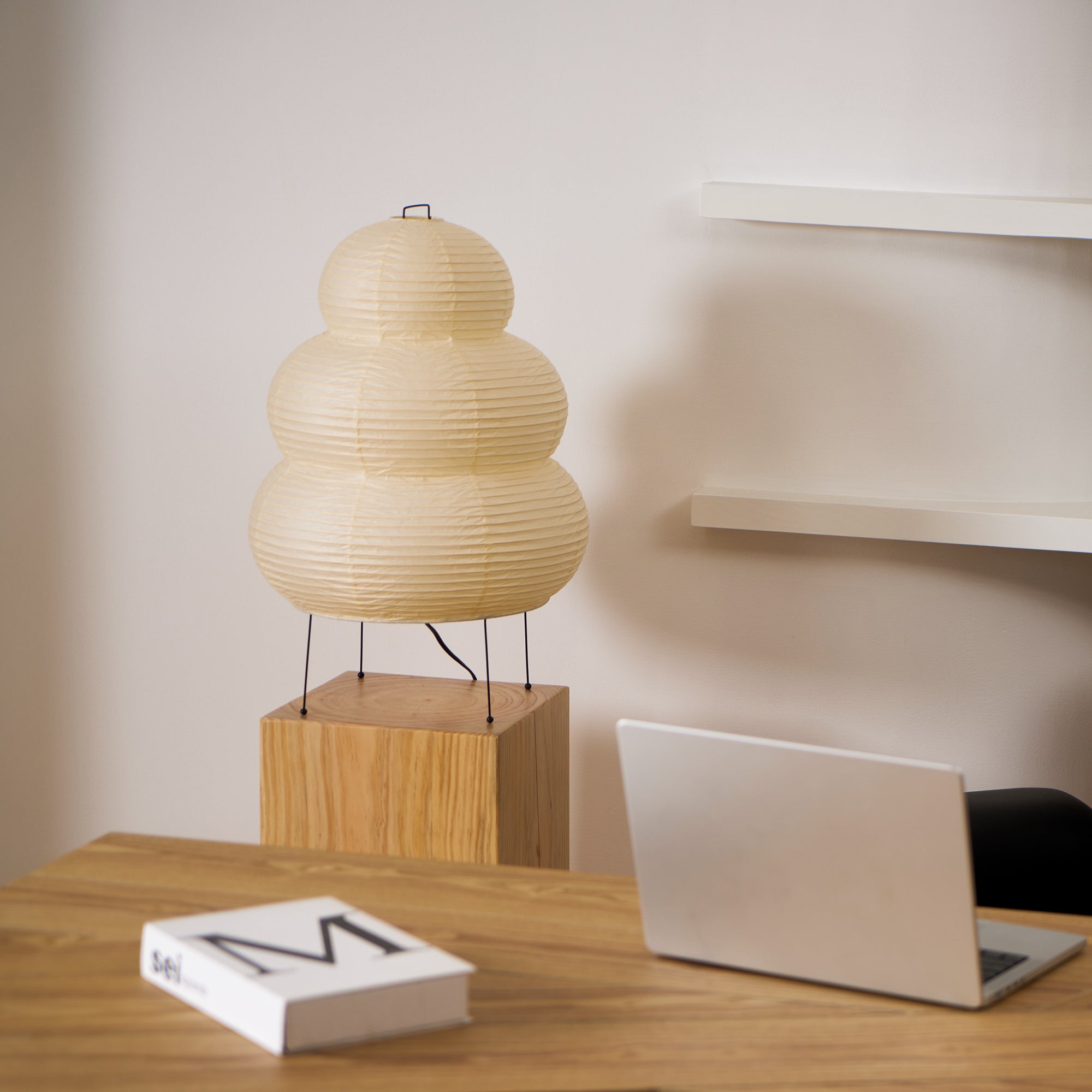 Japanese Akari Paper Table Lamp - Handmade Shoji Style Lighting for Bedroom, Living Room & Office - Warm Ambient Light for Relaxation & Decor