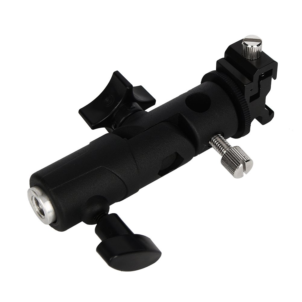 Adjustable Flash Stand Bracket & Shoe Mount - Compatible with 3/8'' Tripod Ball Heads & 5/8'' Light Stands - Perfect for Photography, Videography & Studio Lighting Setups
