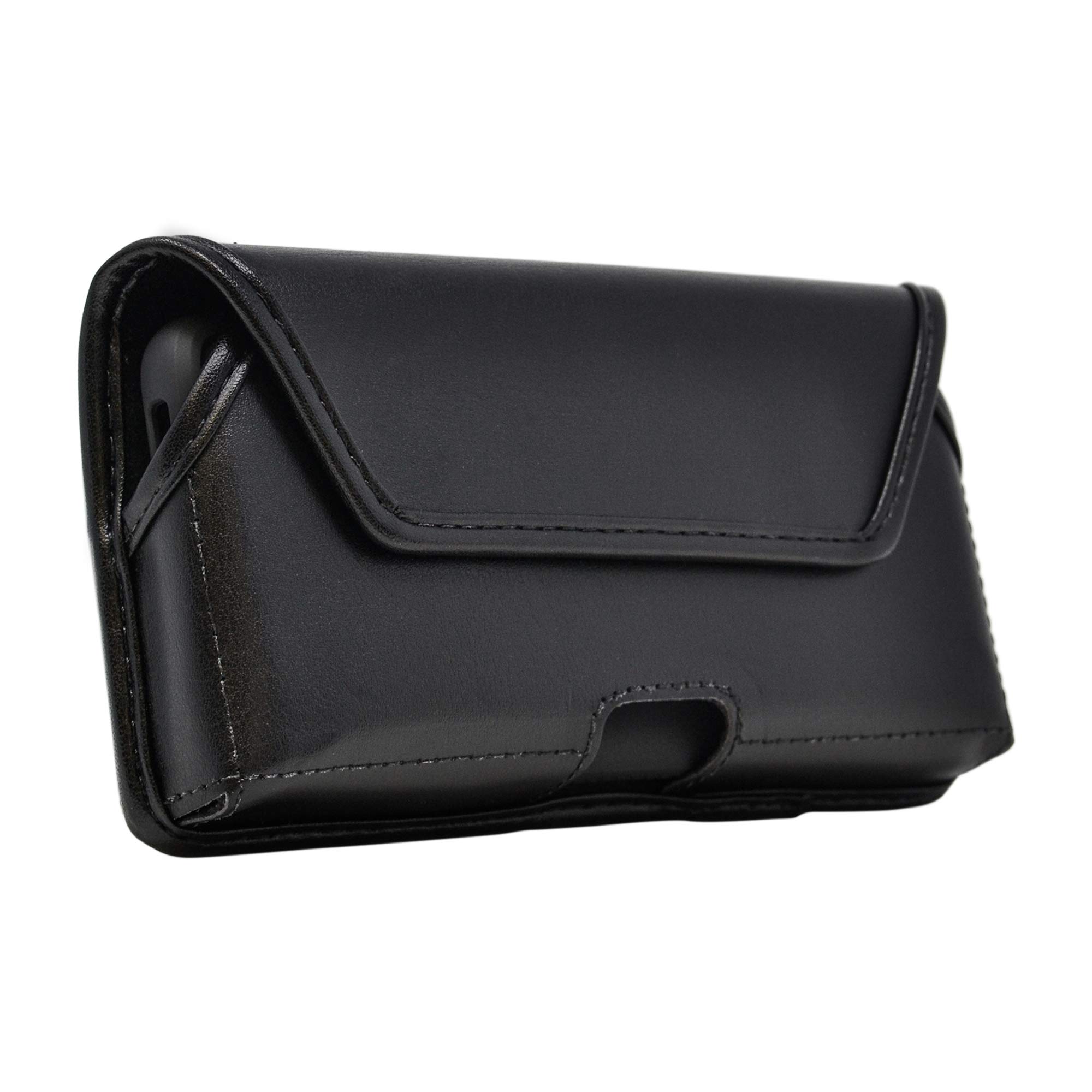 Premium Leather Phone Holster for Samsung Galaxy S25-S20 – Black Belt Clip Holder Compatible with Slim Cases – Magnetic Closure & Durable Metal Clip – Perfect for Work, Hiking, and Outdoor Activities