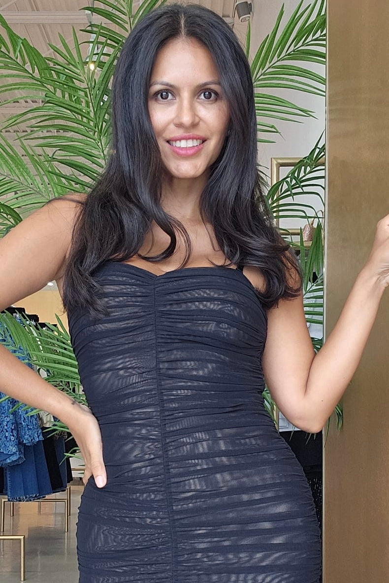 L'Agence Caprice Strapless Midi Dress for Women - Elegant Bodycon Cocktail Party Dress with Sweetheart Neckline | Perfect for Weddings, Date Nights & Special Occasions