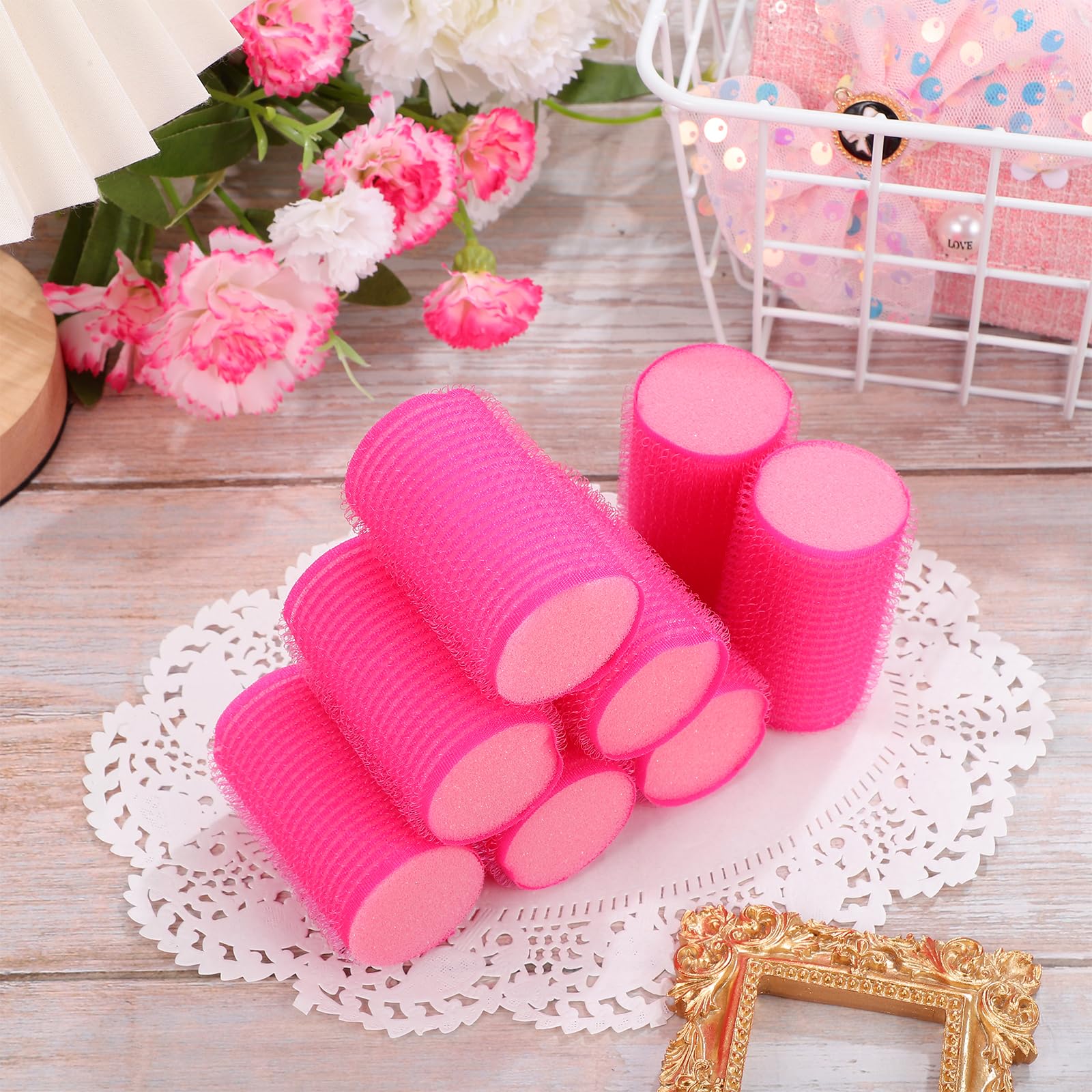 Uonlytech 8pcs Self-Grip Foam Hair Rollers Set for Women & Girls - Soft Sponge Curlers for Bangs & Styling - Perfect for Home, Salon & Party Hairstyles