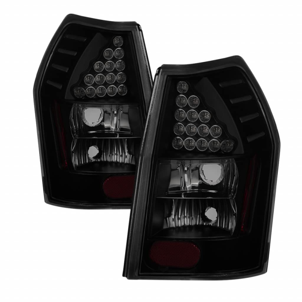 Dodge Magnum 2005-2008 LED Tail Lights Pair - Black Smoked Spyder Style (Part# 9036576) | Upgrade Your Car's Rear Lighting for Enhanced Visibility & Style