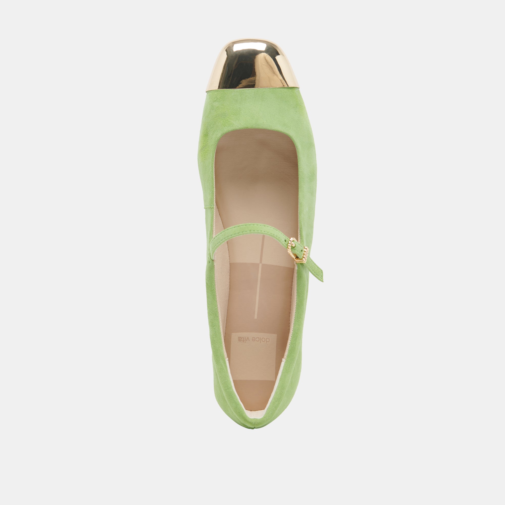 REYES Toe Cap Ballet Flats - Lime Suede Women's Shoes | Comfortable & Stylish for Work, Casual Wear & Dance