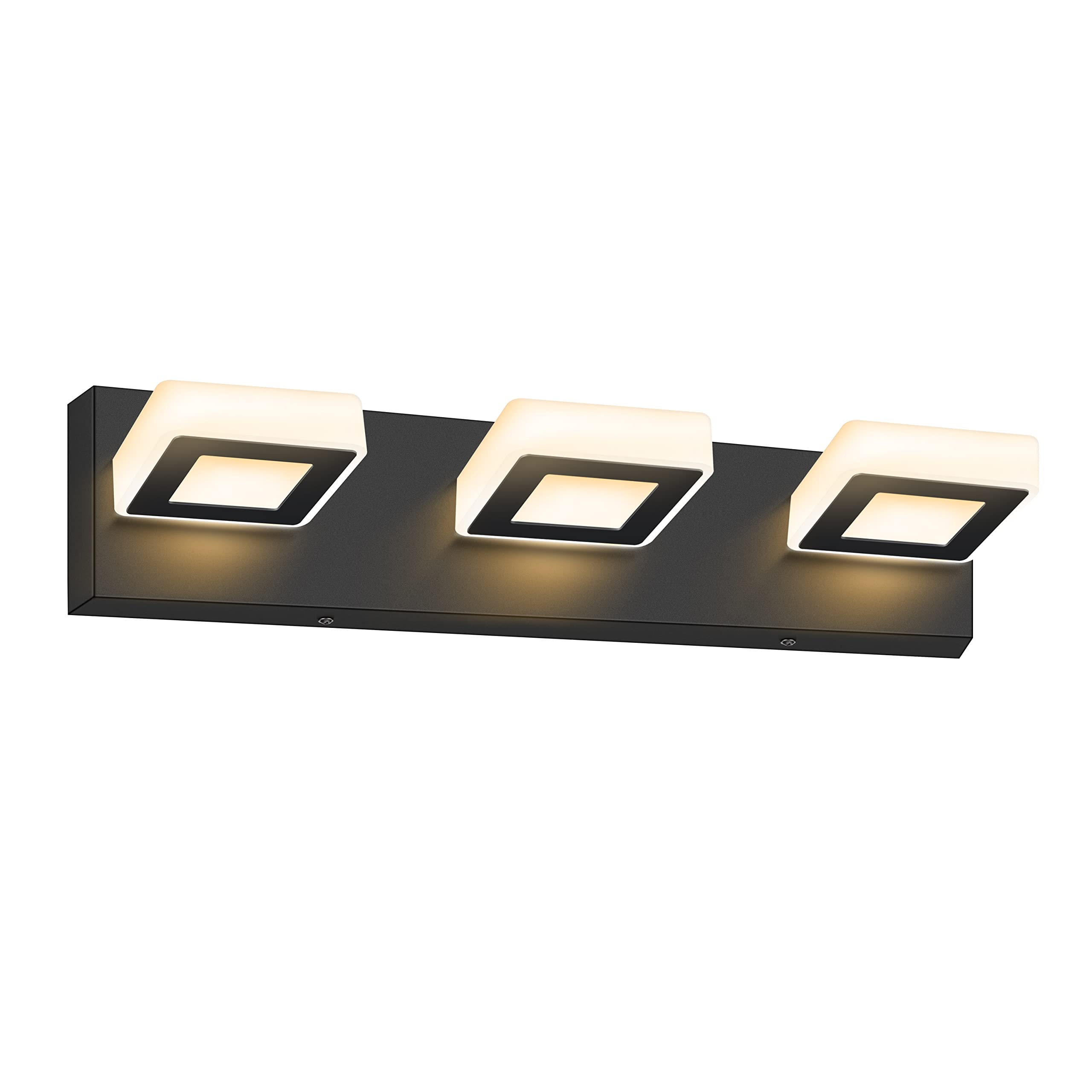 Ascher 3-Light Dimmable LED Bathroom Vanity Light - Modern Black Acrylic Wall Sconce with Matte Finish, 3000K Warm White for Mirror Lighting | Perfect for Bathroom, Powder Room & Dressing Area Makeup Lighting