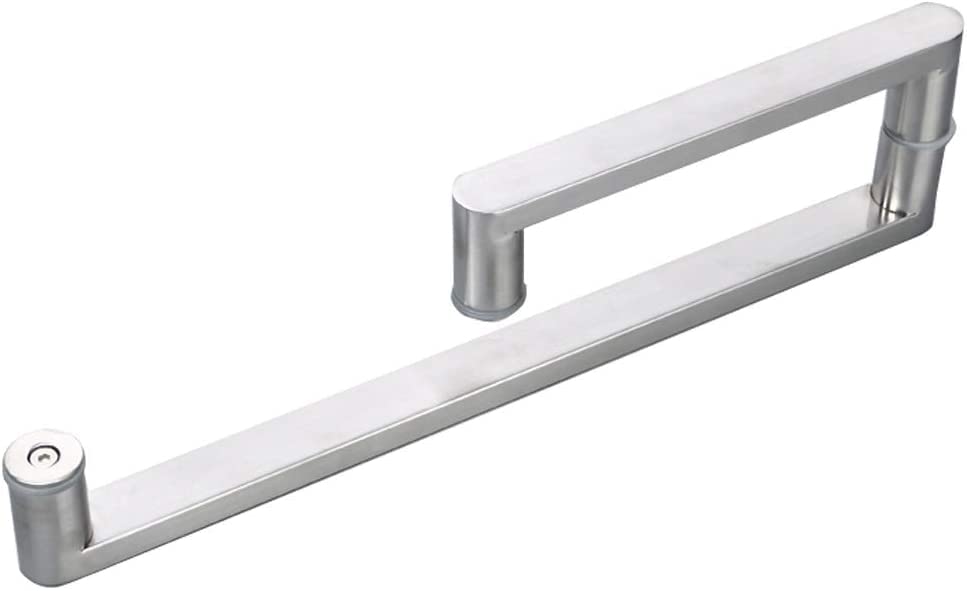 MIQXUAN Square Shower Door Handle - Stainless Steel Pull Bar for Bathroom Glass Doors (Back-to-Back Installation)