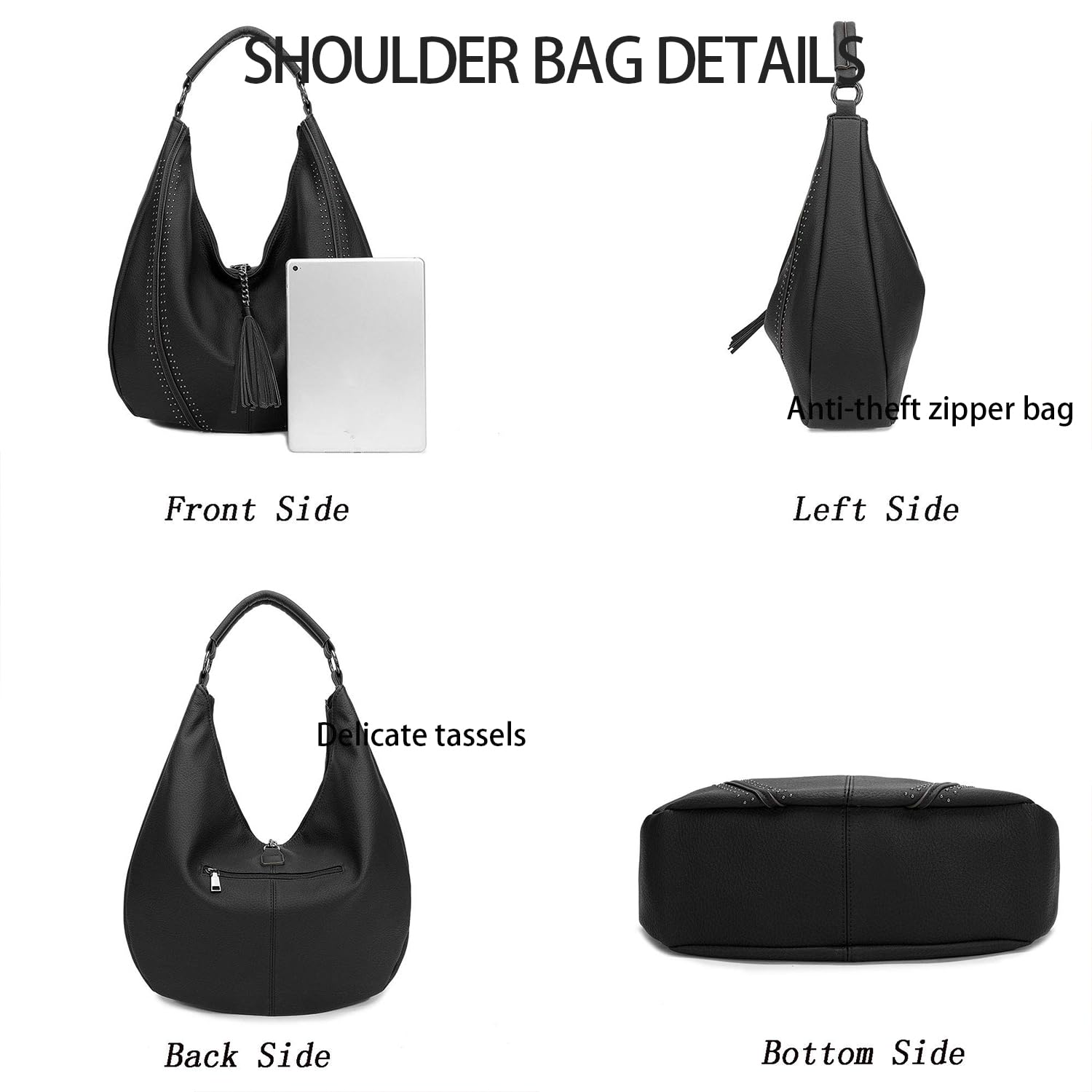Stylish Oversized Women's Hobo Bag - Genuine Leather & PU Crossbody Shoulder Tote Purse for Winter | Perfect for Work, Travel & Everyday Use