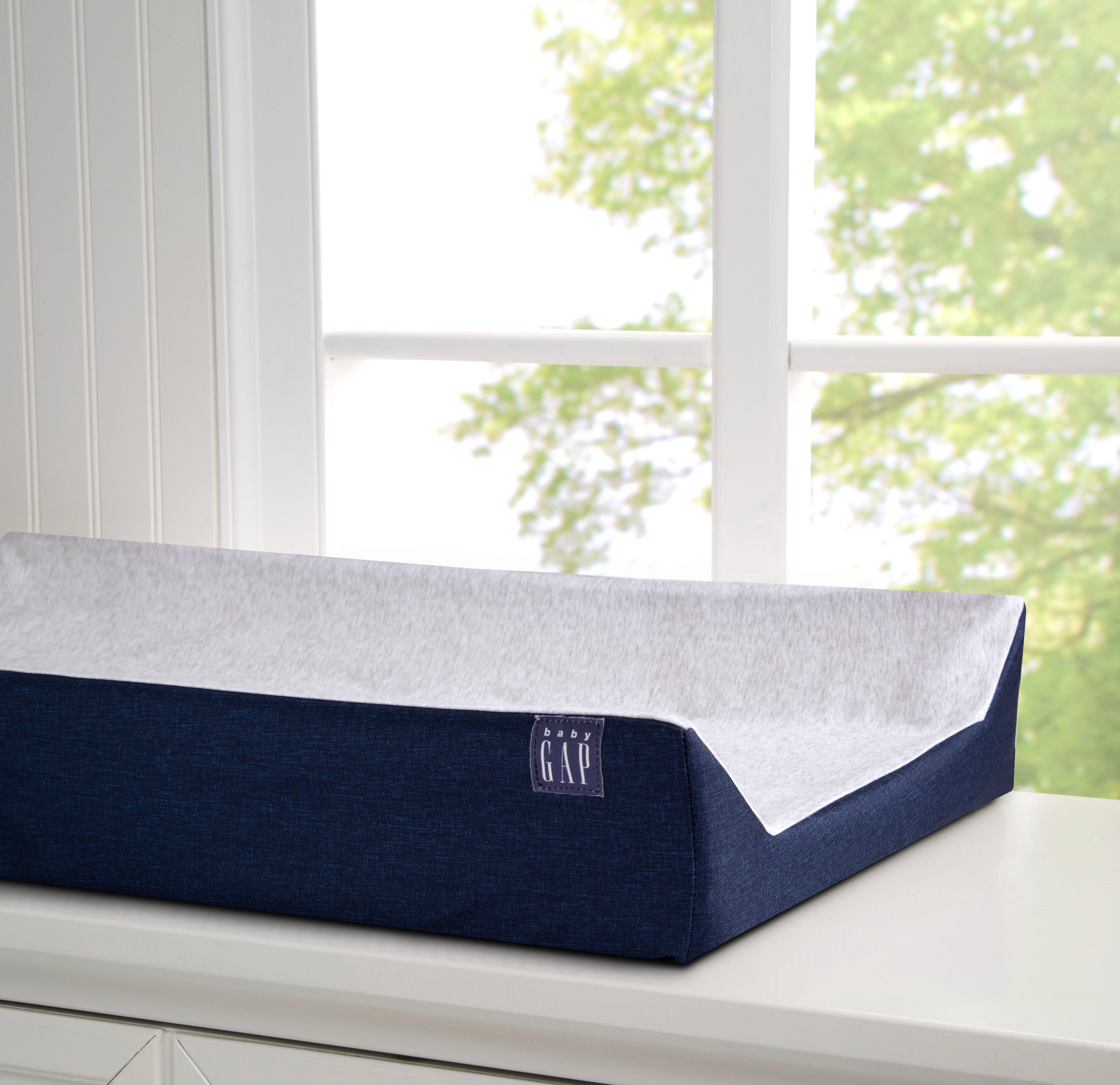 BabyGap Contoured Changing Pad with Cooling Cover - Soft & Waterproof Diaper Changing Mat for Nursery, Travel & On-the-Go Baby Care