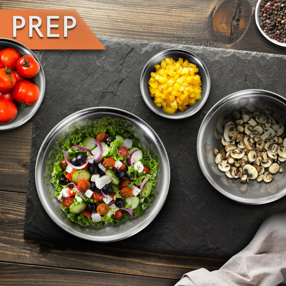 Premium Food Serving & Mixing Bowls Set - Durable Stainless Steel Kitchen Bowls for Cooking, Baking & Meal Prep - Perfect for Salads, Mixing Dough & Serving Dishes