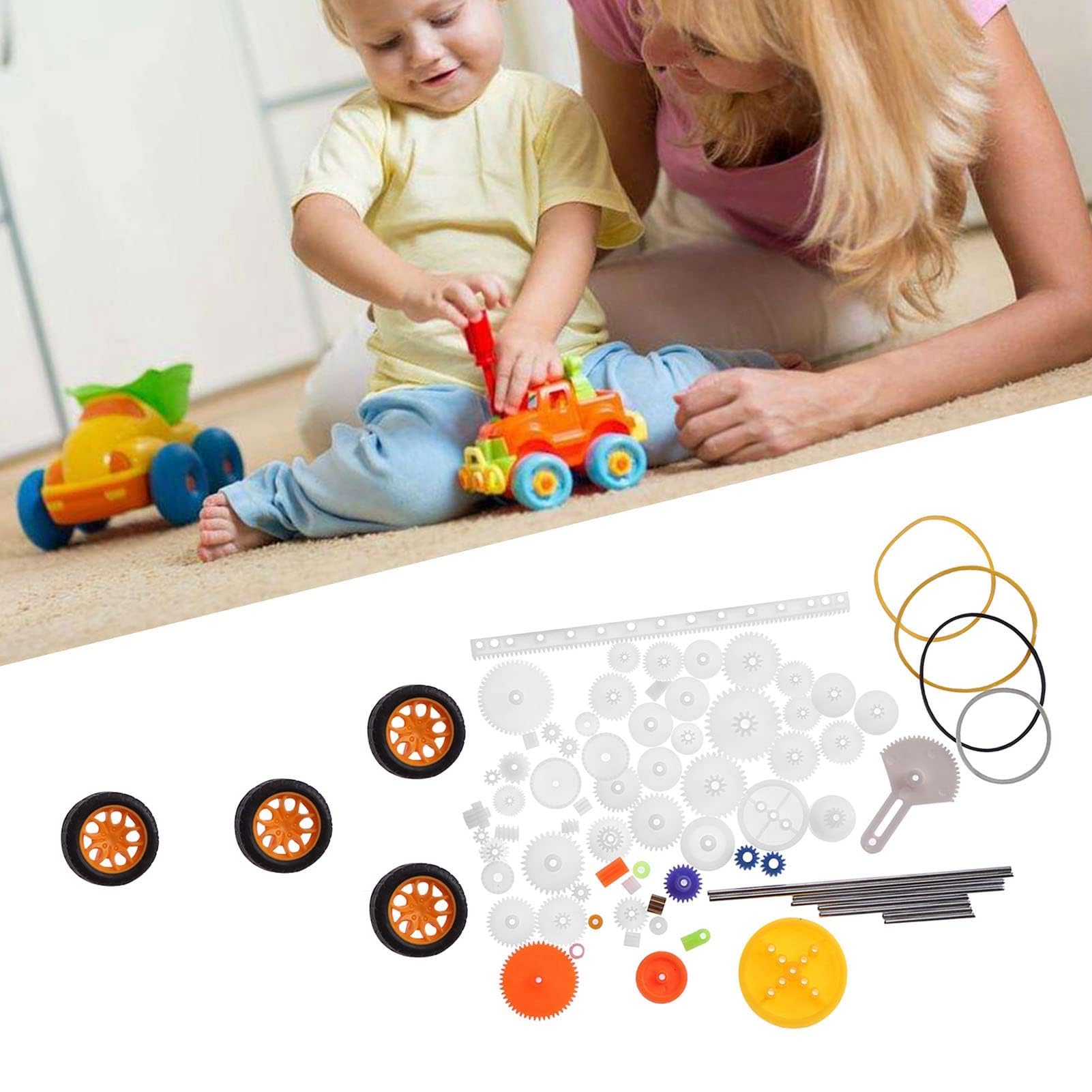 82Pcs Robot Gear Parts Kit - Belt, Spindle, Worm Gear, Pulley, Shaft for DIY Robots & RC Cars | STEM Educational Toys for Kids & Adults | Perfect for Robotics Projects, Science Experiments & RC Vehicle Repair