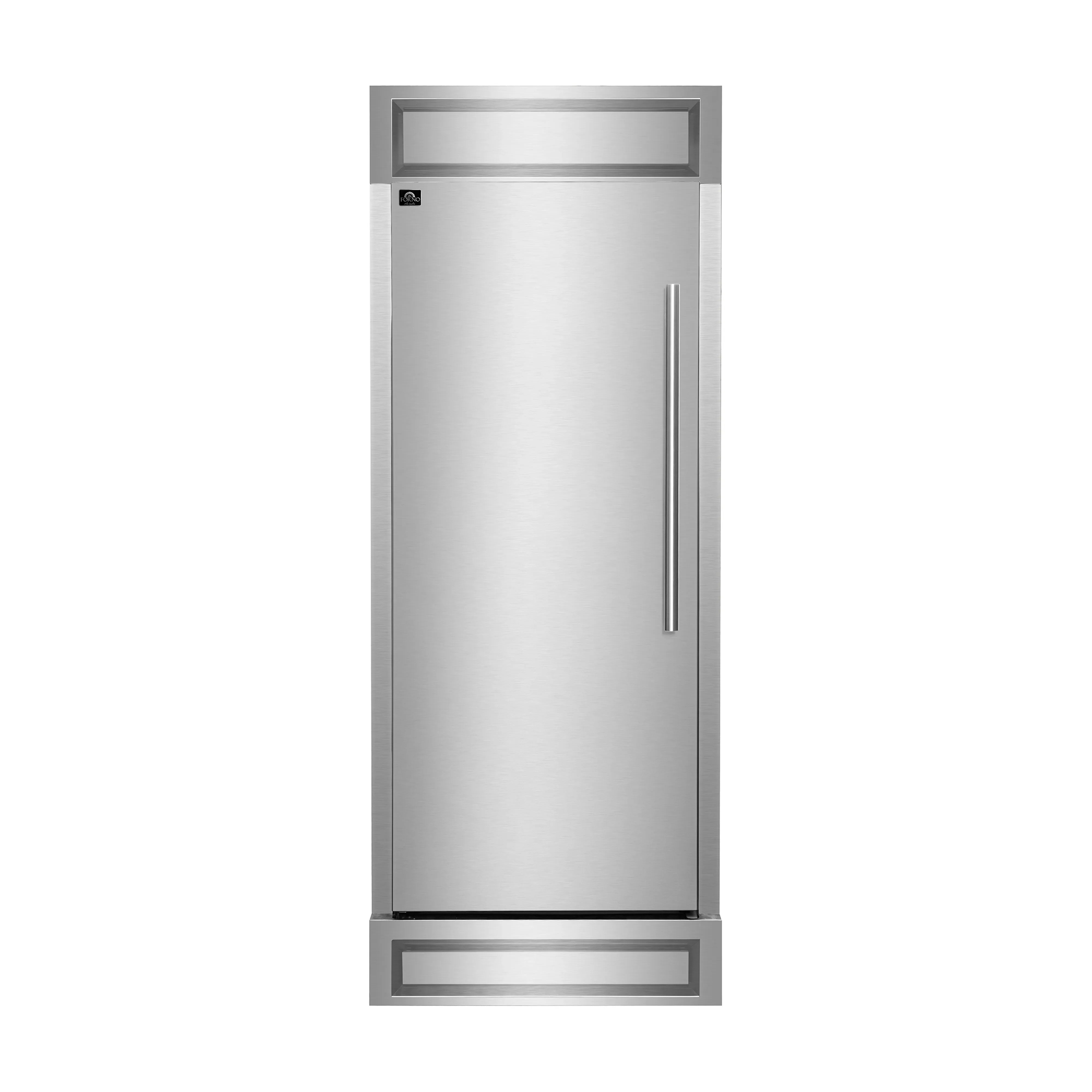 Forno Maderno 32 Inch 13.6 cu.ft. Left Swing Convertible Refrigerator Freezer - Built-In Stainless Steel with Decorative Grill Trim (FFFFD1722 32LS) - Perfect for Modern Kitchens, Open Concept Living Spaces & Home Bars